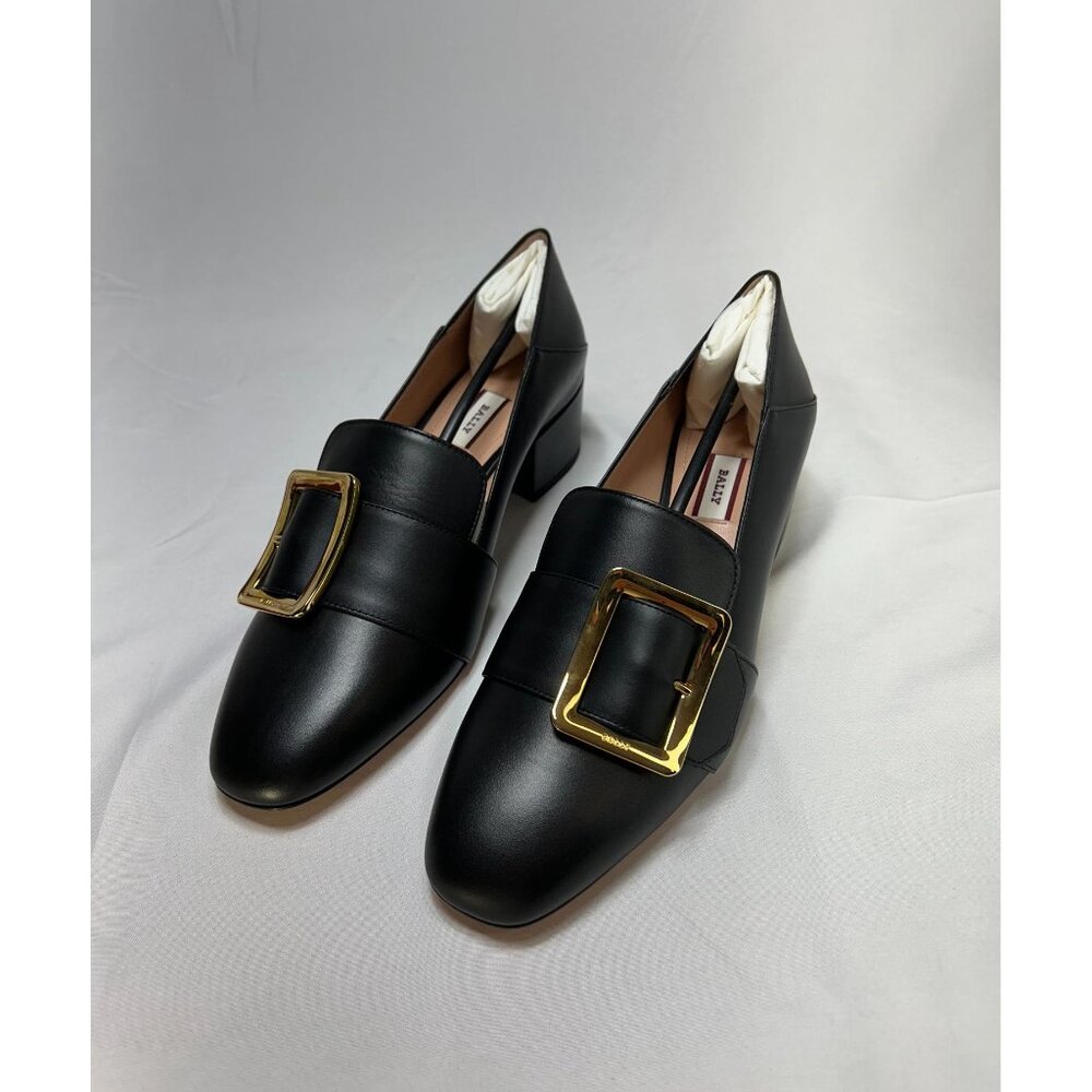 BALLY Women's Black Leather Janelle Buckle Pump Shoes